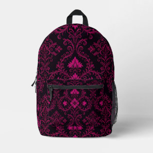 Sac À Dos Imprimé Motif damassé gothique violet et noir
