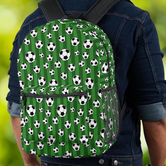 Sac À Dos Imprimé Motif de balle de football pour enfants sur Green  (Créateur téléchargé)