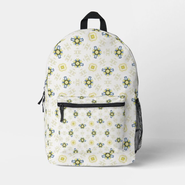 Sac À Dos Imprimé Motif de carreau floral à l'aquarelle doux (Recto)