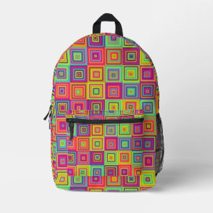 Sac À Dos Imprimé Motif de Carrés Colorés