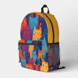 Sac À Dos Imprimé Motif de chat de dessin animé coloré Chat fantai