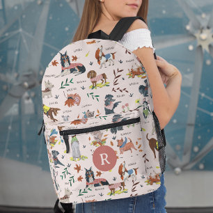 Sac À Dos Imprimé Motif de chien de compagnie rose mignon