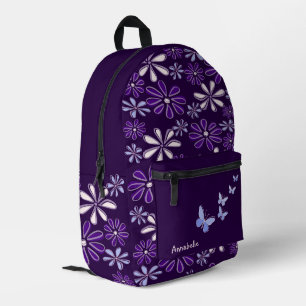 Sac À Dos Imprimé Motif de Doodle bleu violet