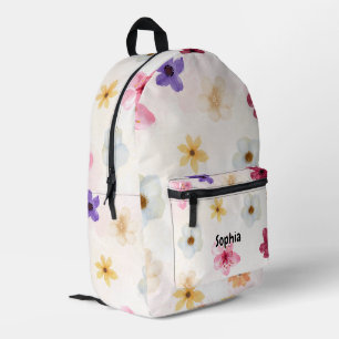 Sac À Dos Imprimé Motif de fleurs à l'aquarelle et fond pastel doux