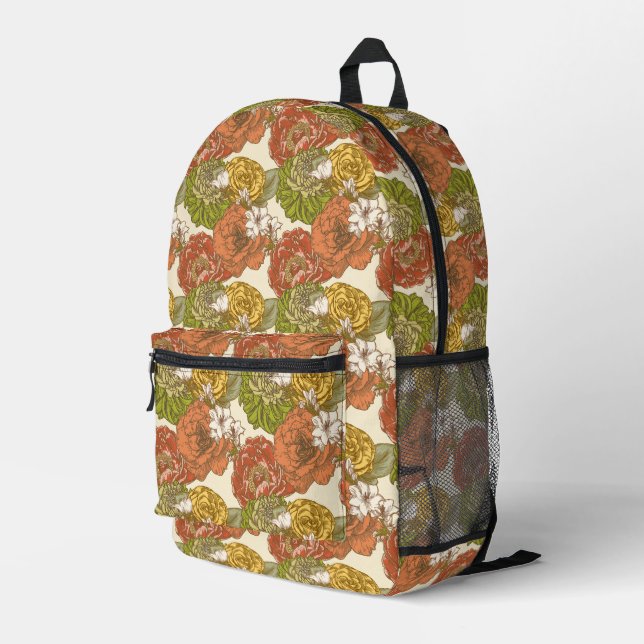 Sac À Dos Imprimé Motif de fleurs du jardin (Coin arrière droit)