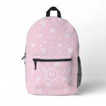 Motif de fleurs sauvages rose et blanc atténué