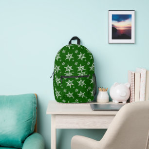 Sac À Dos Imprimé Motif de flocon de neige, Flakes blancs, Neige, Ve