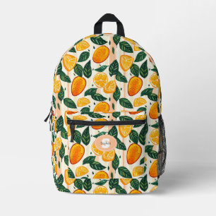 Sac À Dos Imprimé Motif de fruits d'agrumes avec Feuilles verts