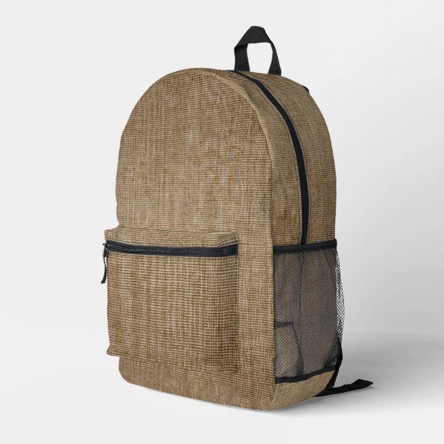 Sac À Dos Imprimé motif de la nature de burlap rustique (Coin arrière droit)