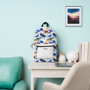 Sac À Dos Imprimé Motif de libellule à l'aquarelle tendance et audac