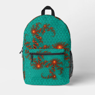 Sac À Dos Imprimé Motif de mandala abstrait noir sarcelle