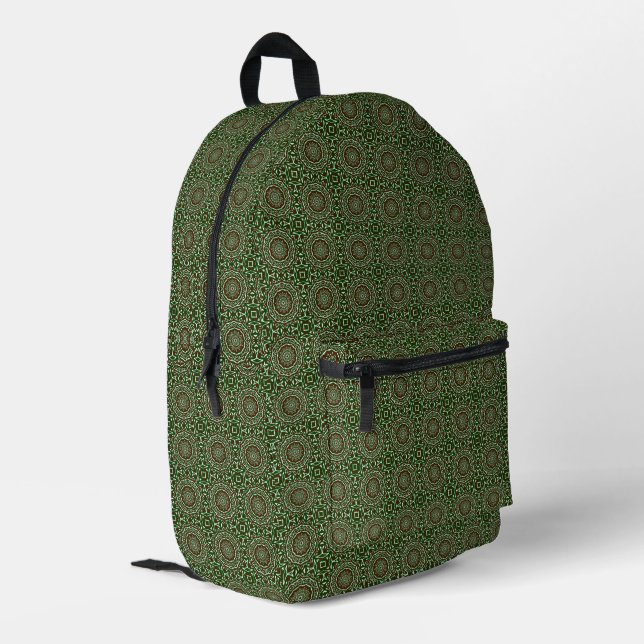 Sac À Dos Imprimé Motif de mandala de Noël groovy maximaliste orné (Coin arrière gauche)