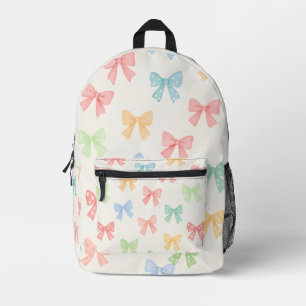 Sac À Dos Imprimé Motif de nœud coquette pastel pour fille mignonne