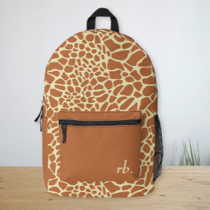 Sac À Dos Imprimé Motif de peau de girafe animal monogramme
