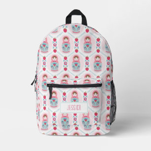 Sac À Dos Imprimé Motif de poupée de nidification des filles roses m