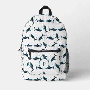 Sac À Dos Imprimé Motif de requin Turquoise unique