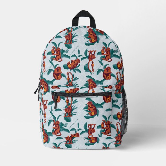 Sac À Dos Imprimé Motif de singes joueurs du Lotus Blanc (Recto)