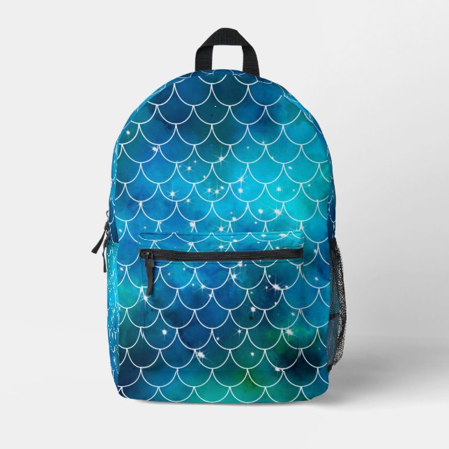 Sac À Dos Imprimé Motif de sirène bleue (Recto)