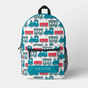 Sac À Dos Imprimé Motif de train à vapeur bleu et rouge garçon