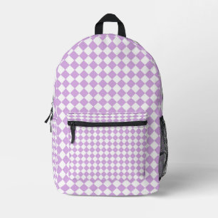 Sac À Dos Imprimé Motif de vérification violet et blanc