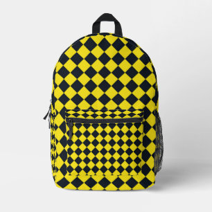 Sac À Dos Imprimé Motif diamant à carreaux jaune noir