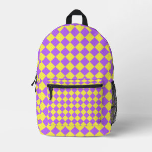 Sac À Dos Imprimé Motif diamant à carreaux jaune violet