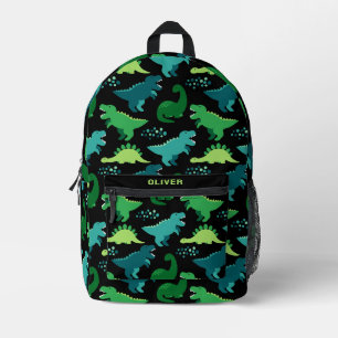 Sac À Dos Imprimé Motif Dinosaure Dino Noir Personnalisé