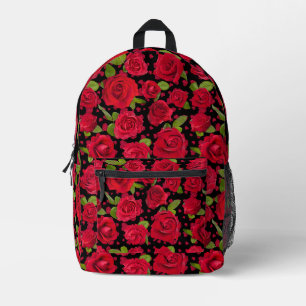 Sac À Dos Imprimé Motif Élégant de Roses Florales Rouges et Roses Fo