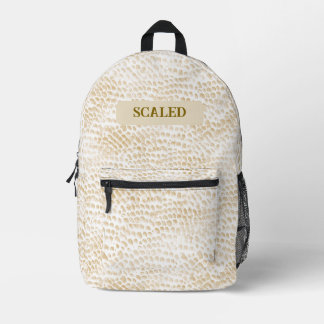 Sac À Dos Imprimé Motif élégant en peau de serpent beige crème Repti