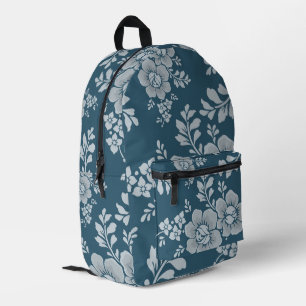 Sac À Dos Imprimé Motif fleur bleu vintage élégant