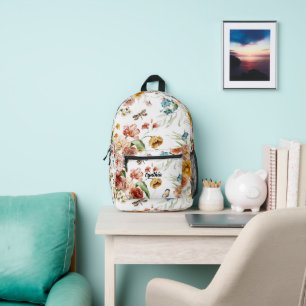 Sac À Dos Imprimé Motif floral à l'aquarelle vintage des années 1600