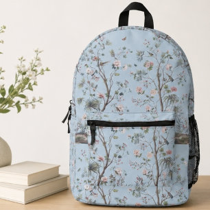 Sac À Dos Imprimé Motif floral antique bleu