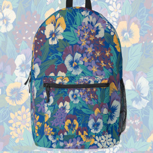 Sac À Dos Imprimé Motif floral de pensée vintage Jardin de campagn