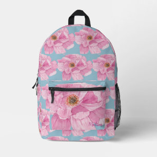 Sac À Dos Imprimé Motif floral Pivoine rose
