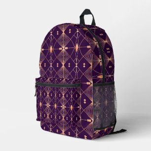 Sac À Dos Imprimé Motif géométrique complexe avec des lignes orange