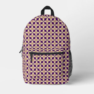 Sac À Dos Imprimé Motif géométrique en beige et bleu indigo