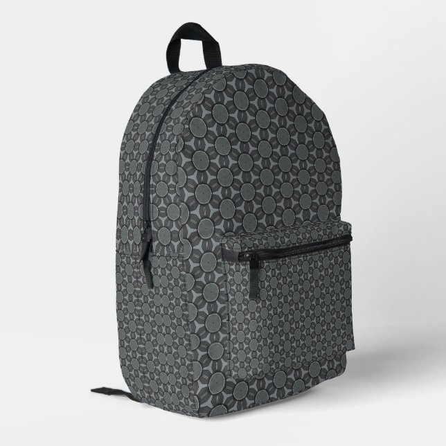 Sac À Dos Imprimé Motif géométrique gris acier (Coin arrière gauche)