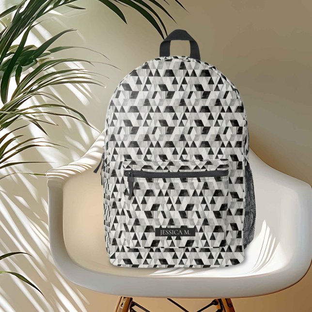 Sac À Dos Imprimé Motif géométrique moderne avec accents métalliques (Créateur téléchargé)