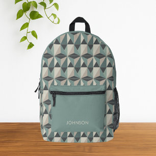 Sac À Dos Imprimé Motif géométrique moderne minimaliste vert