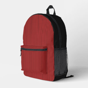 Sac À Dos Imprimé Motif géométrique moderne rouge Nom personnalisé