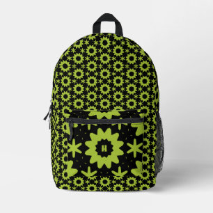 Sac À Dos Imprimé motif géométrique olive mignon