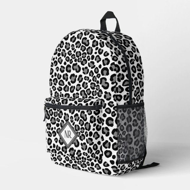 Sac À Dos Imprimé Motif léopard noir et blanc Cheetah Monogram (Coin arrière droit)