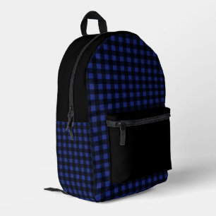 Sac À Dos Imprimé Motif minimal bleu et noir