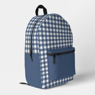 Sac À Dos Imprimé Motif minimal bleu marine et blanc
