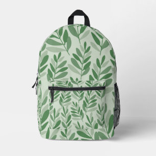Sac À Dos Imprimé Motif Naturel Élégant Sauge & Feuille d'Olivier