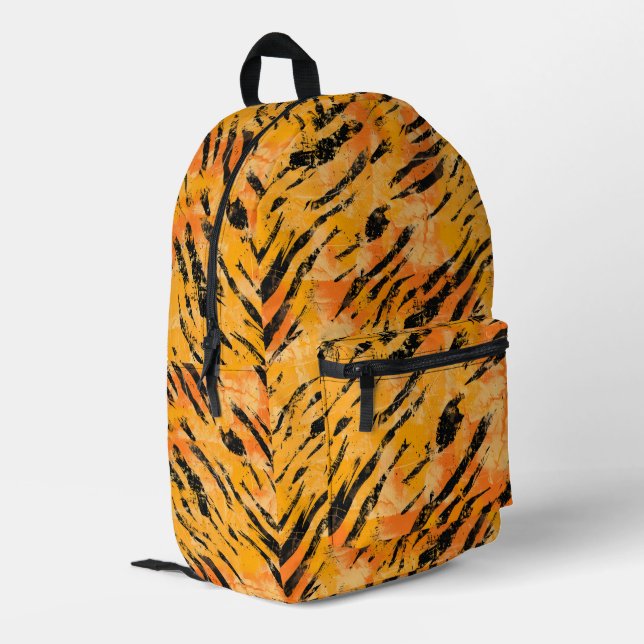 Sac À Dos Imprimé Motif orange Tiger Stripes (Coin arrière gauche)
