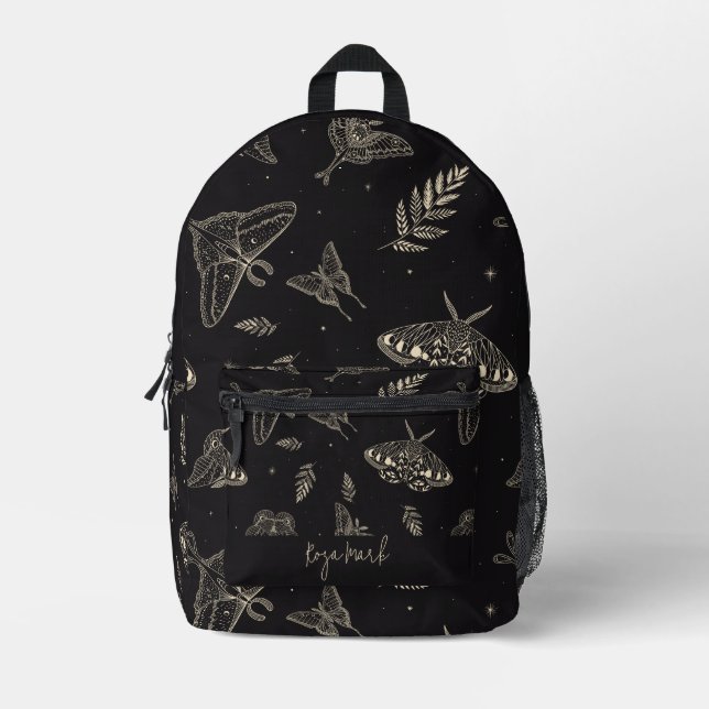 Sac À Dos Imprimé Motif papillon de papillon noir (Recto)
