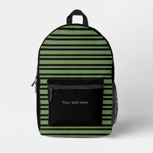 Sac À Dos Imprimé Motif personnalisé sans couture à rayures vertes e
