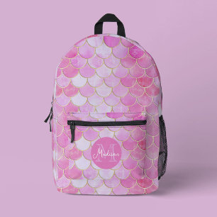 Sac À Dos Imprimé Motif Pink Pastel & Gold Shimmer Mermaid