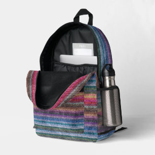 Sac À Dos Imprimé Motif Rainbow Denim